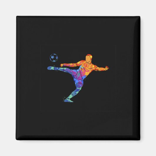 Voetbalatleet sport grafisch tekenen magneet (Voorkant)