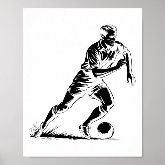 Voetbalbal In Beweging Pixel Art Ontwerp _1 Poster (Voorkant)