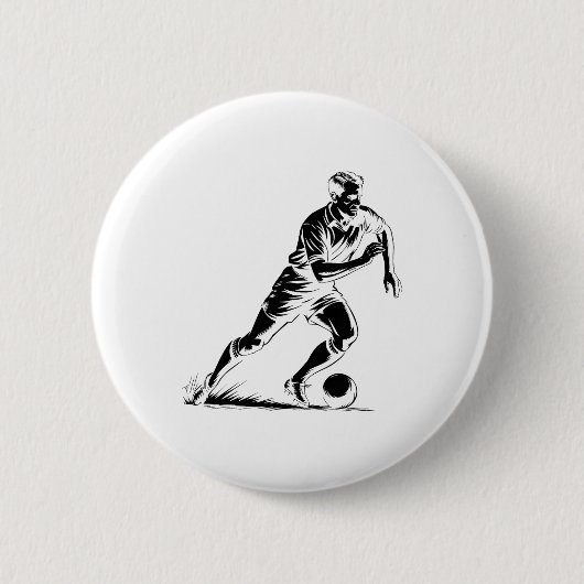 Voetbalbal In Beweging Pixel Art Ontwerp _1  Ronde Button 5,7 Cm (Voorkant)