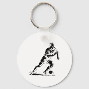 Voetbalbal In Beweging Pixel Art Ontwerp _1 Sleutelhanger