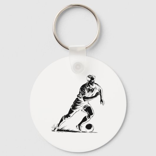 Voetbalbal In Beweging Pixel Art Ontwerp _1 Sleutelhanger (Voorkant)