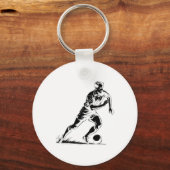 Voetbalbal In Beweging Pixel Art Ontwerp _1 Sleutelhanger (Voorkant)