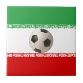 Voetbalbal in het midden van de Iraanse vlag Tegeltje (Voorkant)