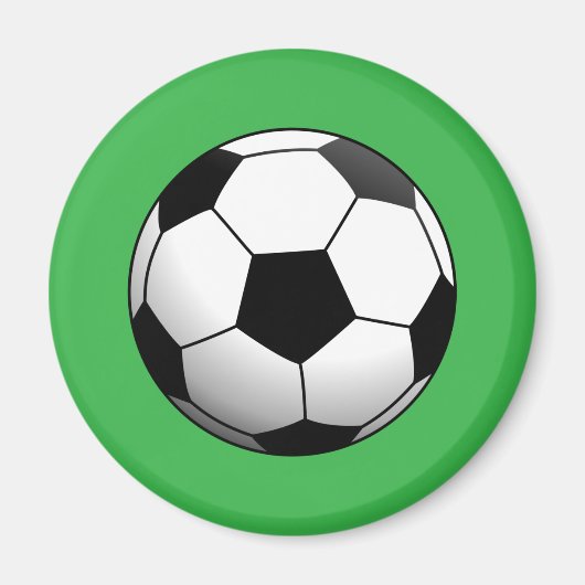 Voetbalbal op groen magneet (Voorkant)