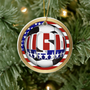 Voetbalbal Sporten USA Keramisch Ornament