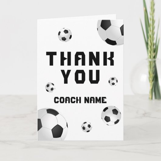 Voetbalballen Bedankt Coach Kaart (Voorkant)