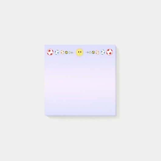 Voetbalballen & Happy Sun Header Post-it® Notes (Voorkant)