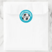 Voetbalballen Kinderen Naam Kerstmis Ronde Sticker (Tas)