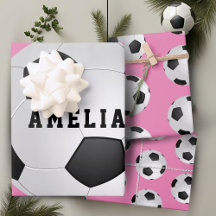 Voetbalballen Kinderen Naam Roze Verjaardag