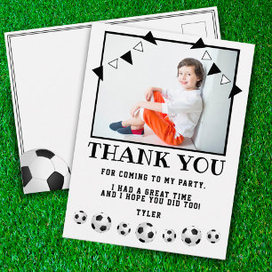 Voetbalballen Sport Foto Verjaardag Bedankt Briefkaart