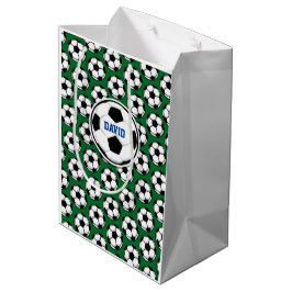 Voetbalballen Wit Zwart Groen Aangepaste Naam Medium Cadeauzakje