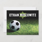 Voetbalbar Mitzvah Flat Bedankt Opmerking (Voorkant)