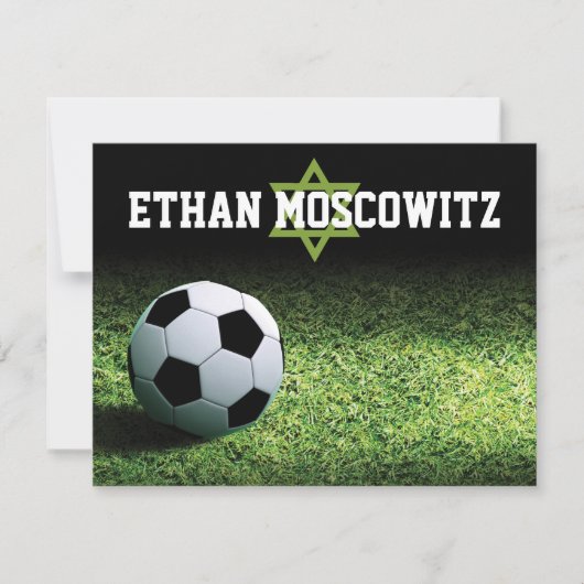 Voetbalbar Mitzvah Flat Bedankt Opmerking (Voorkant)