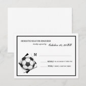 Voetbalbar Mitzvah Zwart en Wit Reageer RSVP Kaartje (Voorkant / Achterkant)