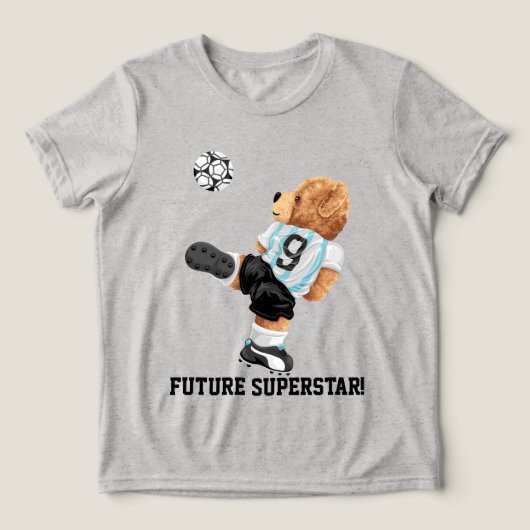 Voetbalbeer Tri-Blend Shirt (Design voorkant)