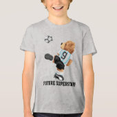 Voetbalbeer Tri-Blend Shirt (Voorkant)