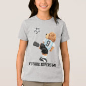 Voetbalbeer Tri-Blend Shirt (Voorkant)