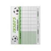Voetbalbeloningstabel Gepersonaliseerde naamtaak Notitieblok (Linkerzijde)