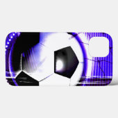 Voetbalblauw personaliseren met naam of teamnaam Case-Mate iPhone case (Achterkant (horizontaal))