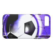 Voetbalblauw personaliseren met naam of teamnaam Case-Mate iPhone case (Achterkant (Horizontaal))