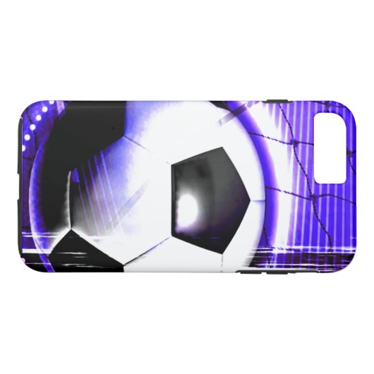 Voetbalblauw personaliseren met naam of teamnaam Case-Mate iPhone case (Achterkant (Horizontaal))