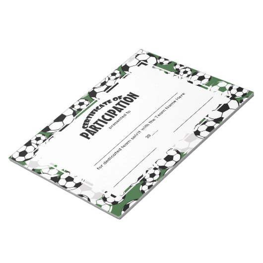 Voetbalcertificaten Notitieblok (Schuin)