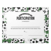 Voetbalcertificaten Notitieblok (Voorkant)