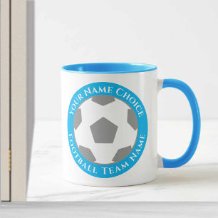 Voetbalclub Design in Licht Hemelblauwe Mok