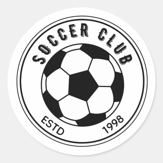 Voetbalclub Embleem Ronde Sticker (Voorkant)