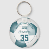 Voetbalclub Gift Ideeën Meisjes Jongens Naam blauw Sleutelhanger (Voorkant)