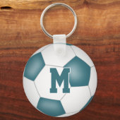 Voetbalclub Gift Ideeën Meisjes Jongens Naam blauw Sleutelhanger (Achterkant)