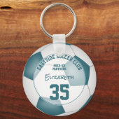 Voetbalclub Gift Ideeën Meisjes Jongens Naam blauw Sleutelhanger (Voorkant)