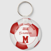 Voetbalclub Gifts Meisjes Jongens Naam Rood Team K Sleutelhanger (Voorkant)