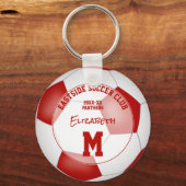 Voetbalclub Gifts Meisjes Jongens Naam Rood Team K Sleutelhanger (Voorkant)