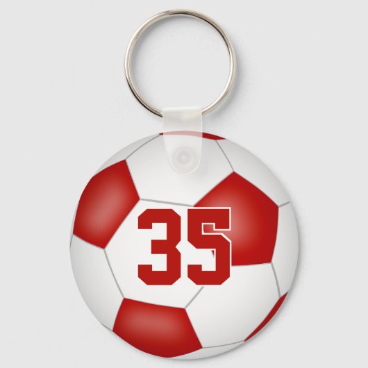 Voetbalclub Gifts Meisjes Jongens Naam Rood Team K Sleutelhanger (Achterkant)