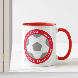 Voetbalclub ontwerp in rood mok
