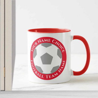 Voetbalclub ontwerp in rood mok