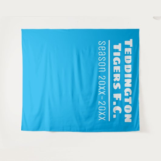 Voetbalclub Presentatie Achtergrond in Lichtblauw Wandkleed (Voorkant (horizontaal))