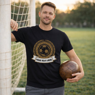 Voetbalclub Schild Badge Aangepaste Tekst T-shirt