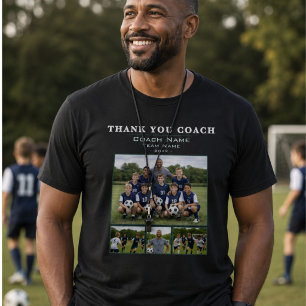 Voetbalcoach 4 Fotocollage Bedankt T-shirt