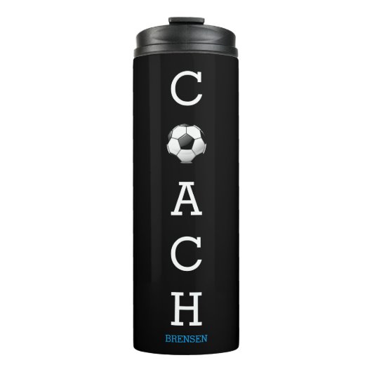 Voetbalcoach Aangepaste Naam Thermosbeker (Voorkant)