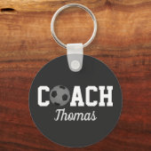 Voetbalcoach Aangepaste Naam Typografie Persoonlij Sleutelhanger (Voorkant)
