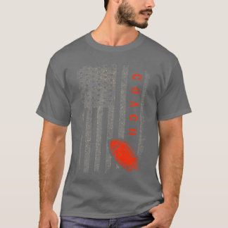 Voetbalcoach Amerikaanse vlag Footballrainer Coach T-shirt