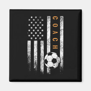 Voetbalcoach Amerikaanse vlag ontwerp Voetbalcoach Magneet