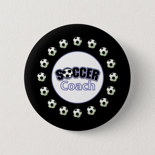 Voetbalcoach Bedankt, Ballen Ronde Button 5,7 Cm (Voorkant)