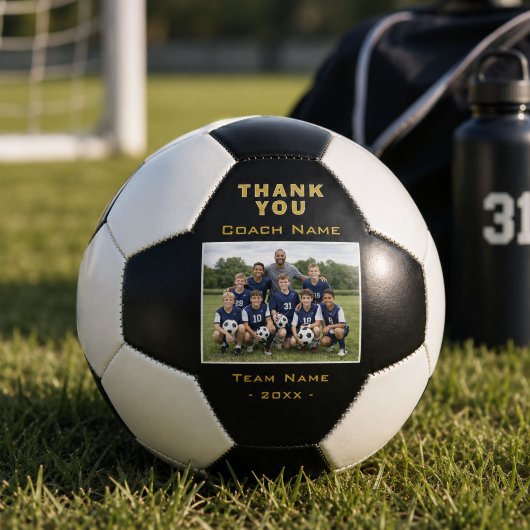 Voetbalcoach Bedankt Teamfoto Voetbal