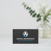 Voetbalcoach Blauw Visitekaartje (Staand voorkant)