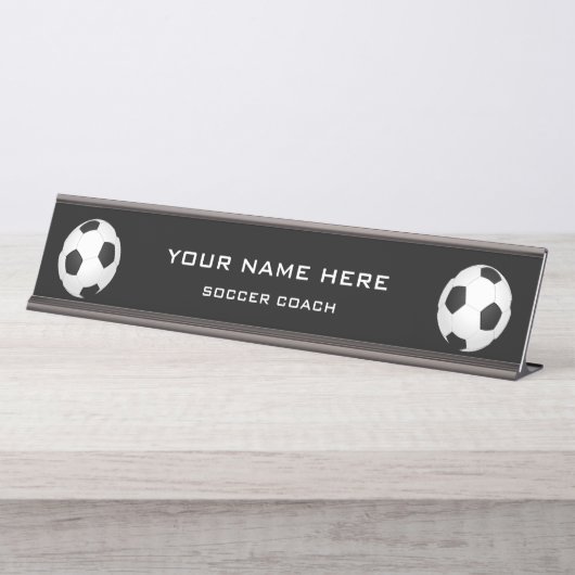 Voetbalcoach Bureau Naambordje (Voorkant)