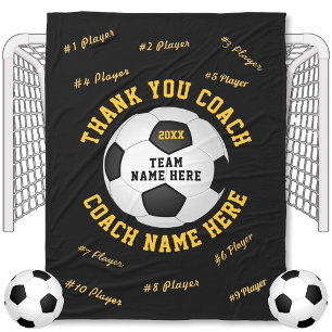 Voetbalcoach Cadeau in uw kleuren Voetbaldeken Fleece Deken
