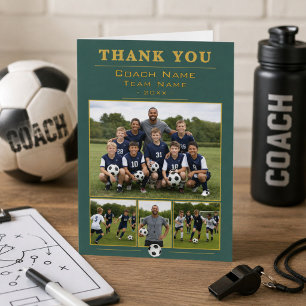 Voetbalcoach Collage Team 4 Foto Bedankkaart